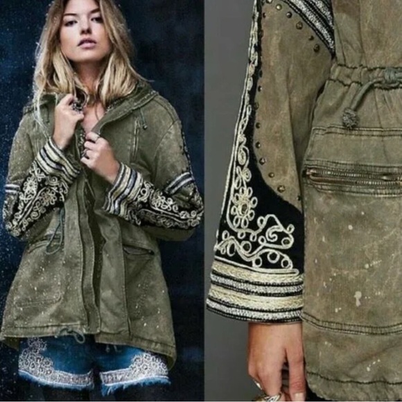 free people golden quills military parka - Picture 14 of 14
